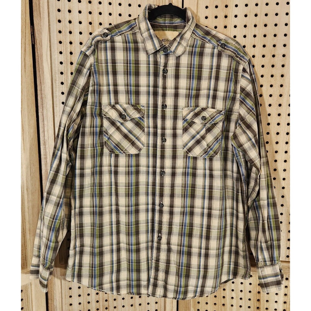 Ruff Hewn Mens Plaid L/S Shirt Sz L 100% Cotton 90s Y2K 00s Streetwear‎ Western